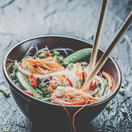 Genießen Sie das After Work Angebot in der Therme Linsberg Asia Asiatisches Wok-Gericht