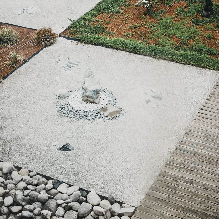 Zen garden of the spa hotel Linsberg Asia