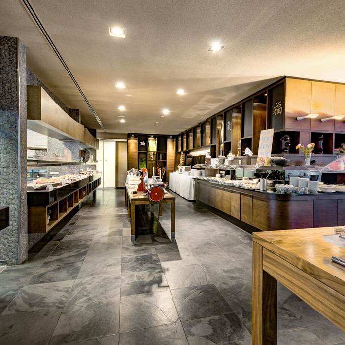 Breakfast buffet in the spa hotel Linsberg Asia